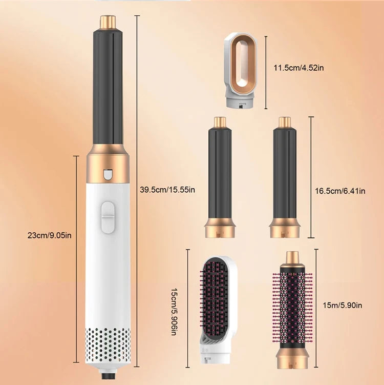 Professional Air Hair Styler 5 In 1 Low Noise Hair Curling Straightening Hair Drying 1000W Hot Air Brushes