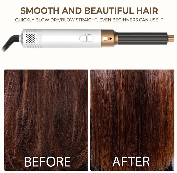 Professional Air Hair Styler 5 In 1 Low Noise Hair Curling Straightening Hair Drying 1000W Hot Air Brushes