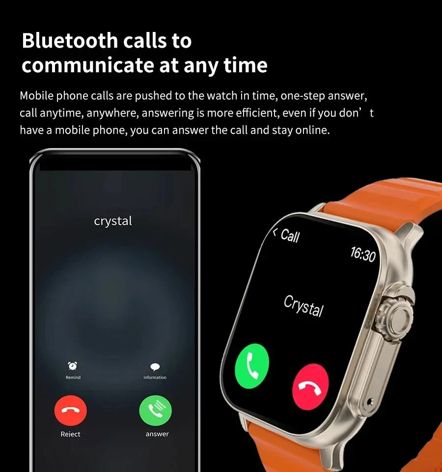New Watch T10 Ultra Smart Watch 49mm 2024 New NFC Men Women GPS Track Bluetooth Call BT Music Games Wireless Charging Smartwatch