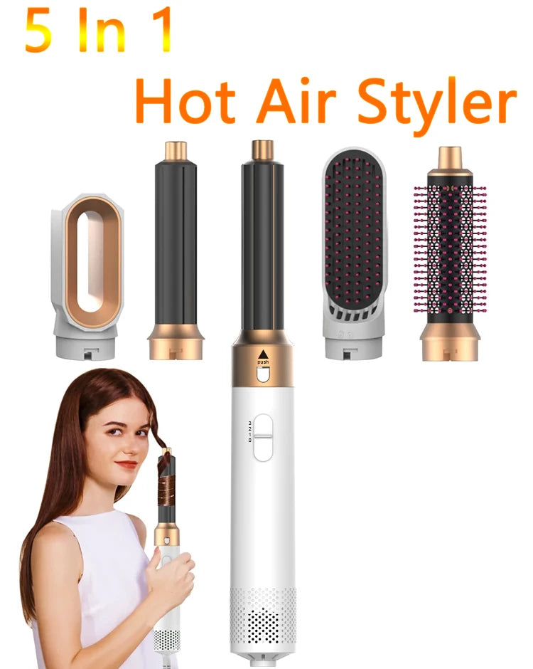 Professional Air Hair Styler 5 In 1 Low Noise Hair Curling Straightening Hair Drying 1000W Hot Air Brushes