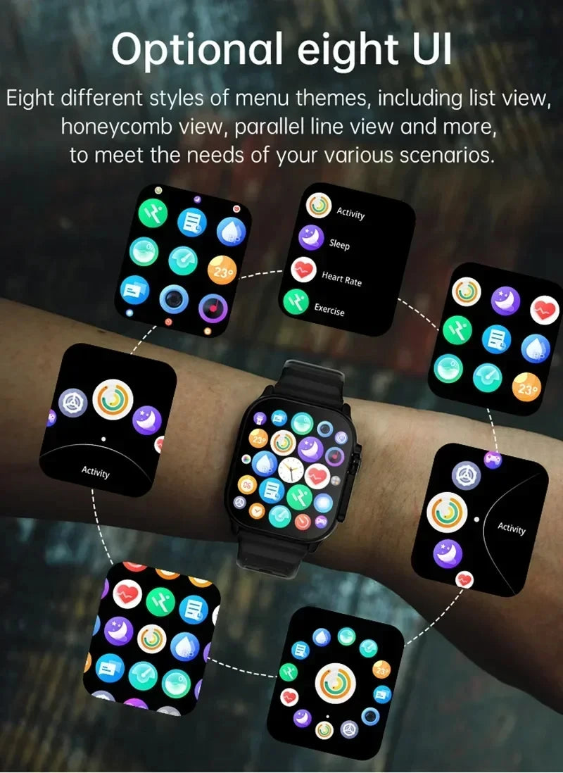New Watch T10 Ultra Smart Watch 49mm 2024 New NFC Men Women GPS Track Bluetooth Call BT Music Games Wireless Charging Smartwatch